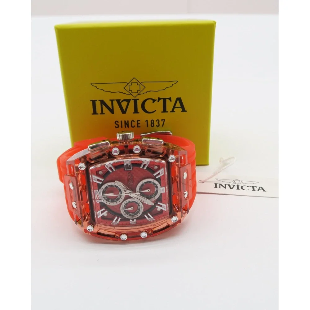 Invicta S1 Rally Mens Watch 42mm Red Chronograph Silicone Strap 70142 New